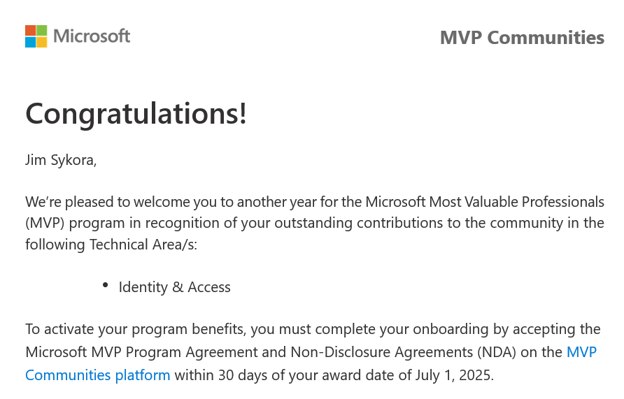 You’ve been accepted to the Microsoft MVP Program